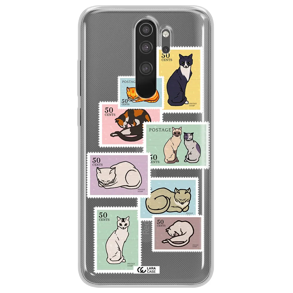 A Collage Of Cats On Stamps Xiaomi Note 8 Pro Clear Tpu Case
