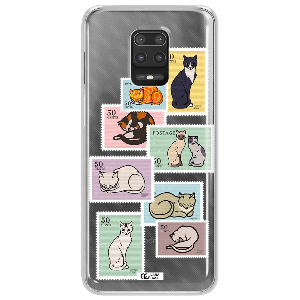 A Collage Of Cats On Stamps Xiaomi Note 9S Clear Tpu Case