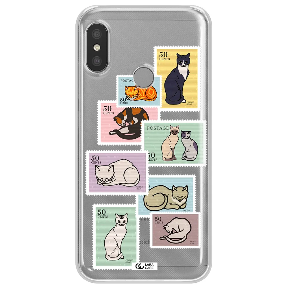 A Collage Of Cats On Stamps Xiaomi Redmi 6 Pro Clear Tpu Case