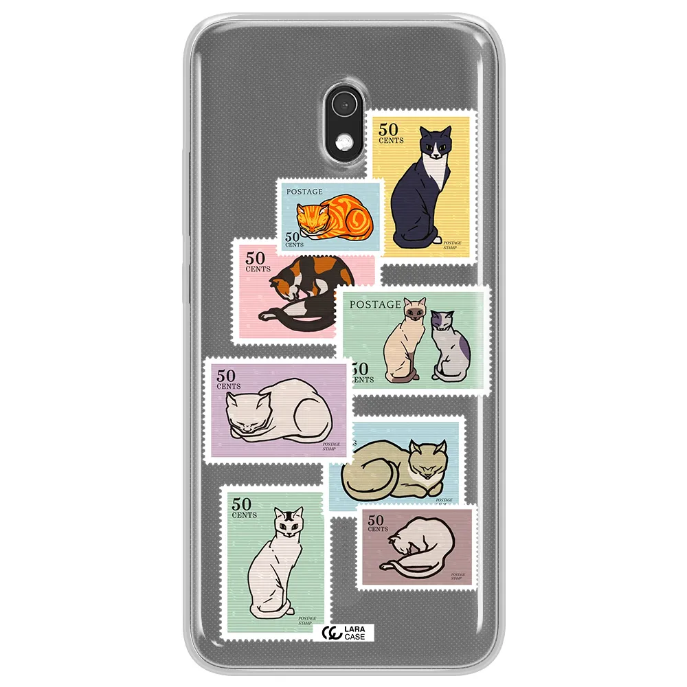 A Collage Of Cats On Stamps Xiaomi Redmi 8A Clear Tpu Case
