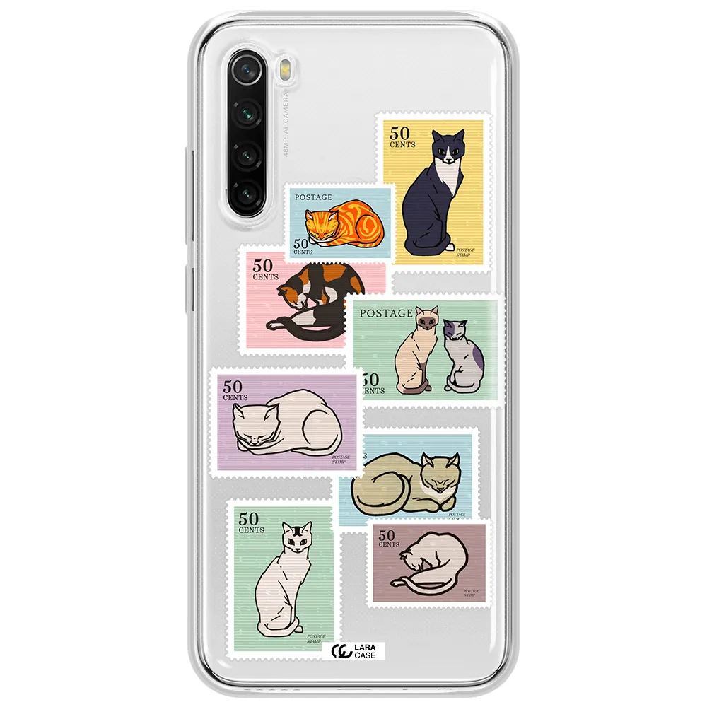 A Collage Of Cats On Stamps Xiaomi Redmi Note 8T Clear Tpu Case
