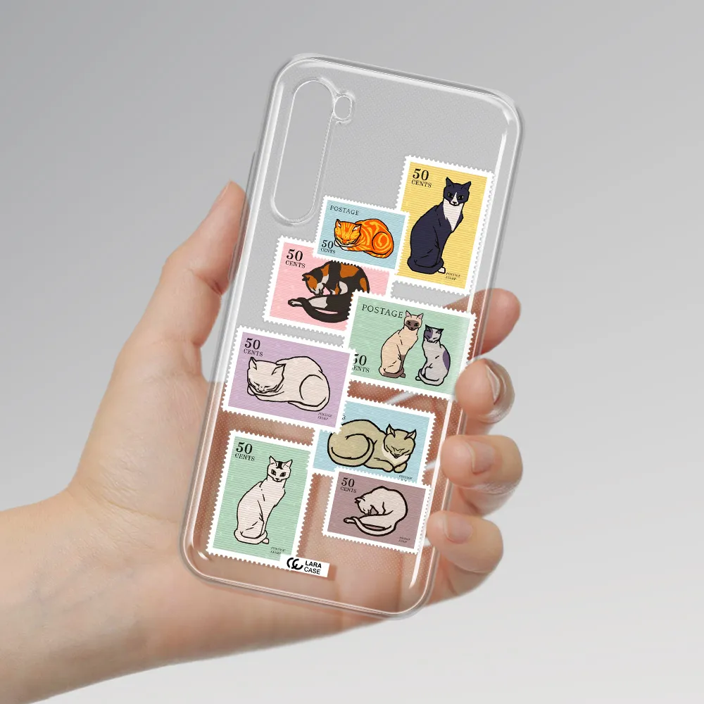 A Collage Of Cats On Stamps Xiaomi Redmi Note 8T Clear Tpu Case