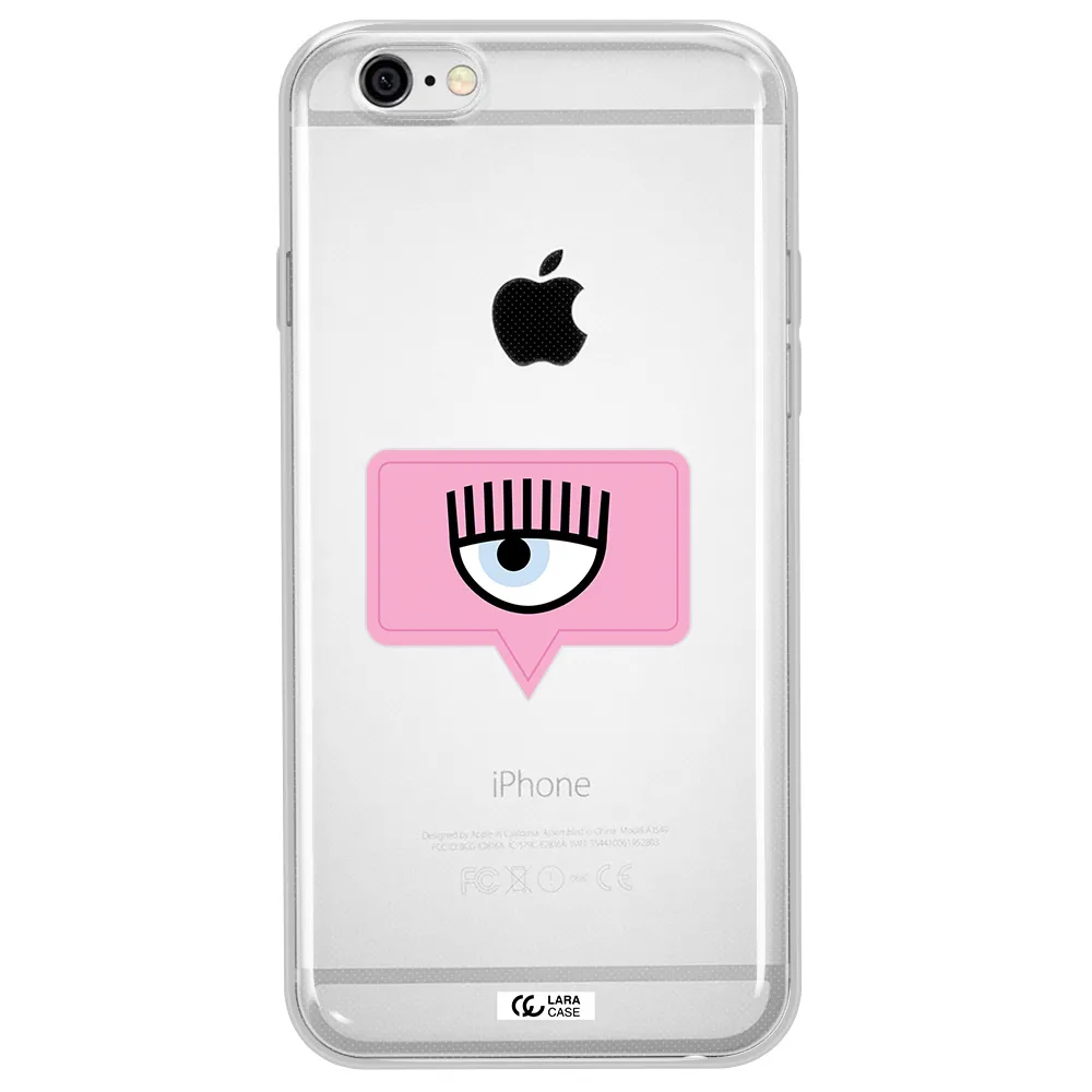 A Pink Chat Bubble With Eye And Eyelashes Apple Iphone 6 Clear Tpu Case