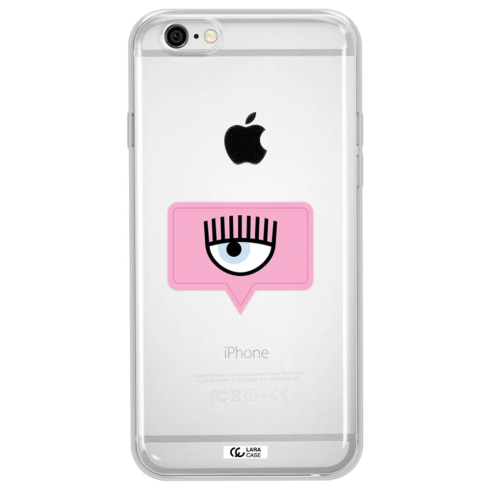 A Pink Chat Bubble With Eye And Eyelashes Apple Iphone 6 Plus Clear Tpu Case