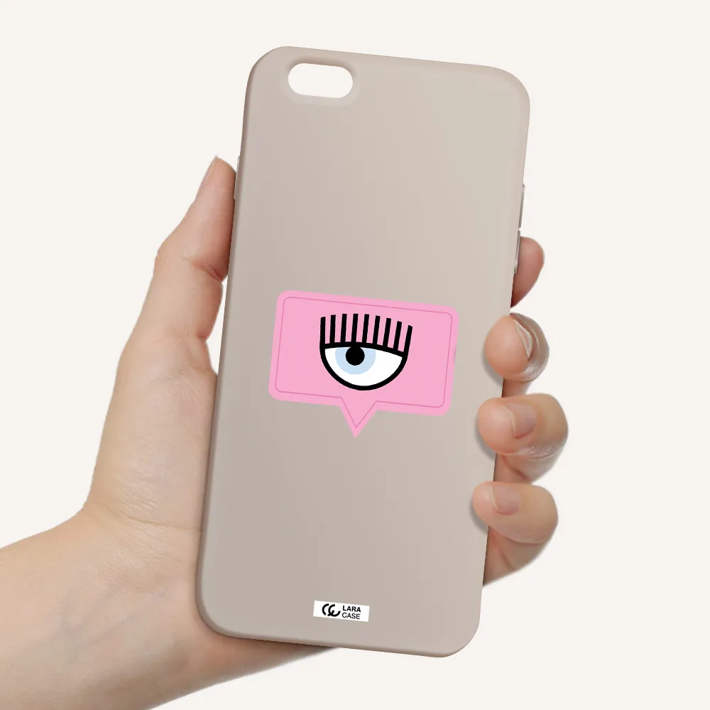 a pink chat bubble with eye and eyelashes Apple iPhone 6 s plus Silicone Stone Case