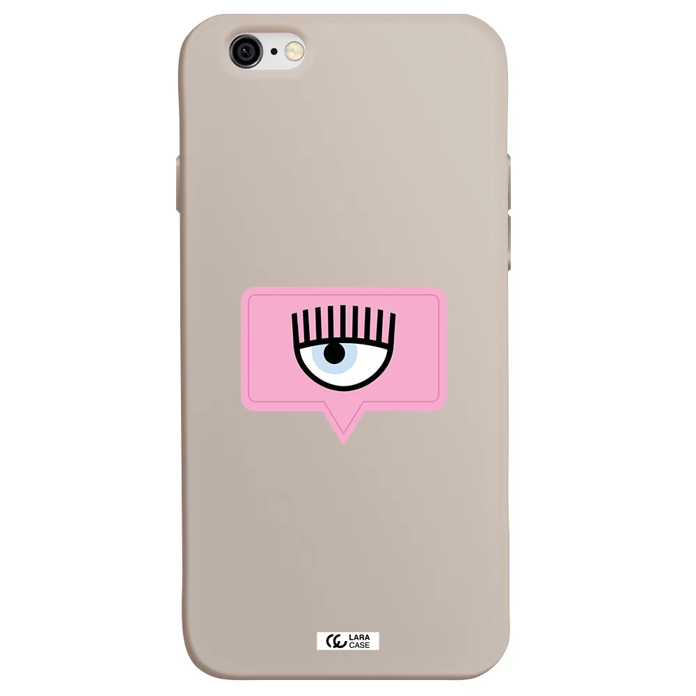 a pink chat bubble with eye and eyelashes Apple iPhone 6 Silicone Stone Case