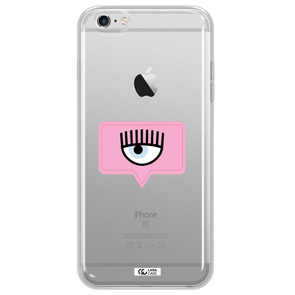 A Pink Chat Bubble With Eye And Eyelashes Apple Iphone 6S Clear Tpu Case