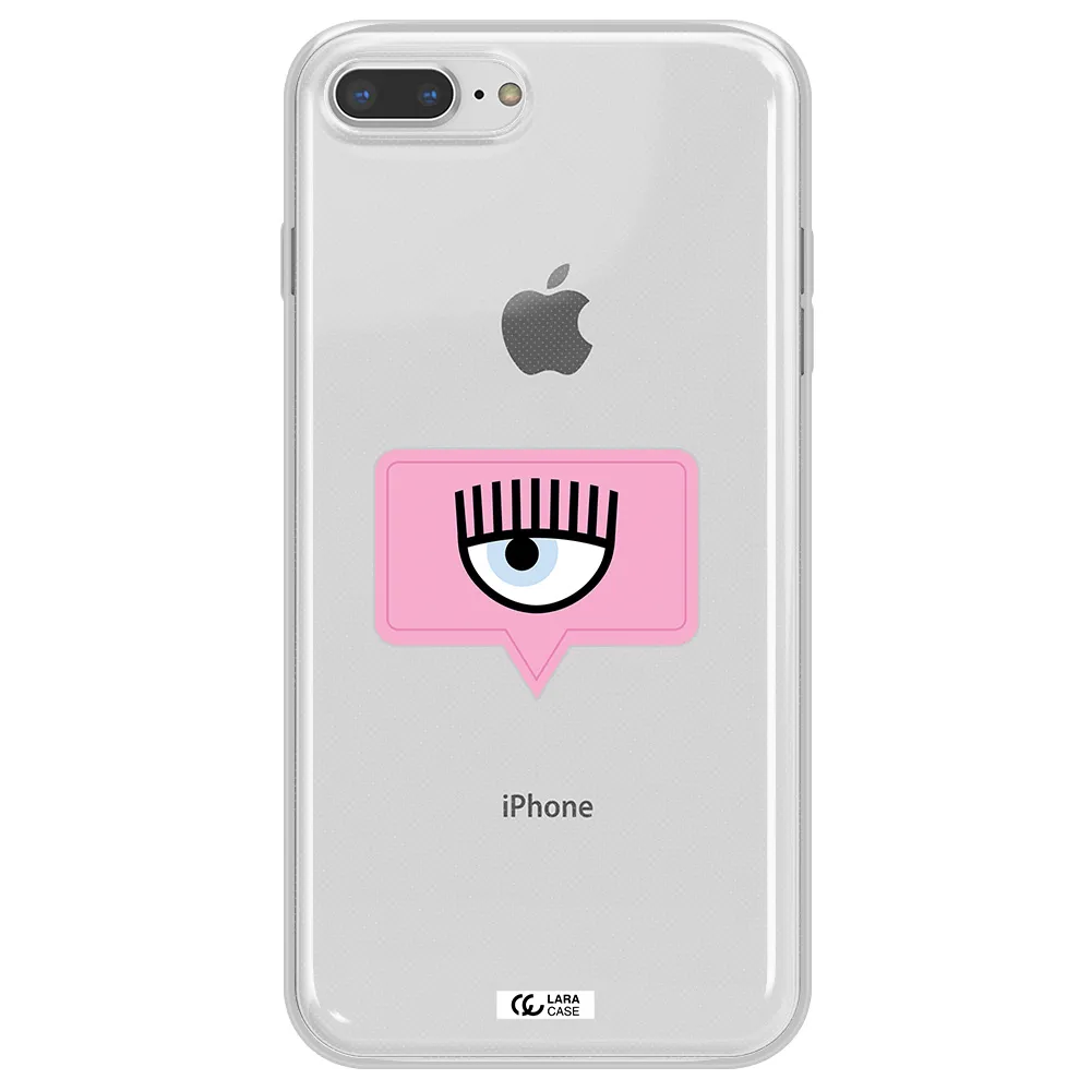 A Pink Chat Bubble With Eye And Eyelashes Apple Iphone 7 Plus Clear Tpu Case