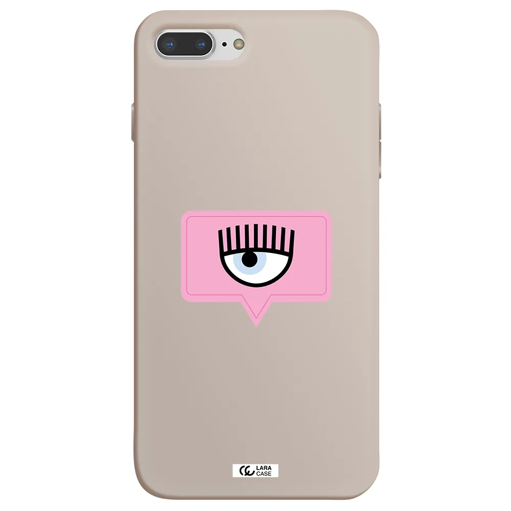 a pink chat bubble with eye and eyelashes Apple iPhone 7 plus Silicone Stone Case