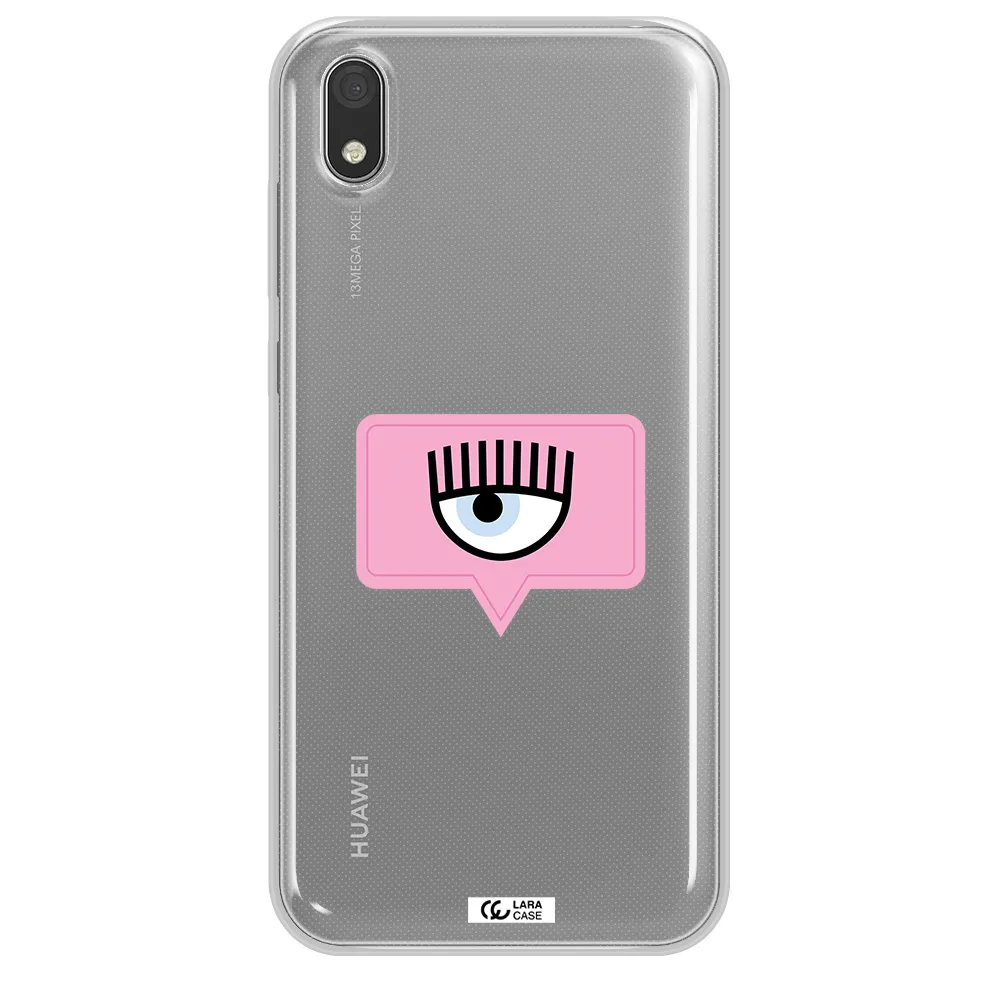 A Pink Chat Bubble With Eye And Eyelashes Huawei Honor 8S Clear Tpu Case