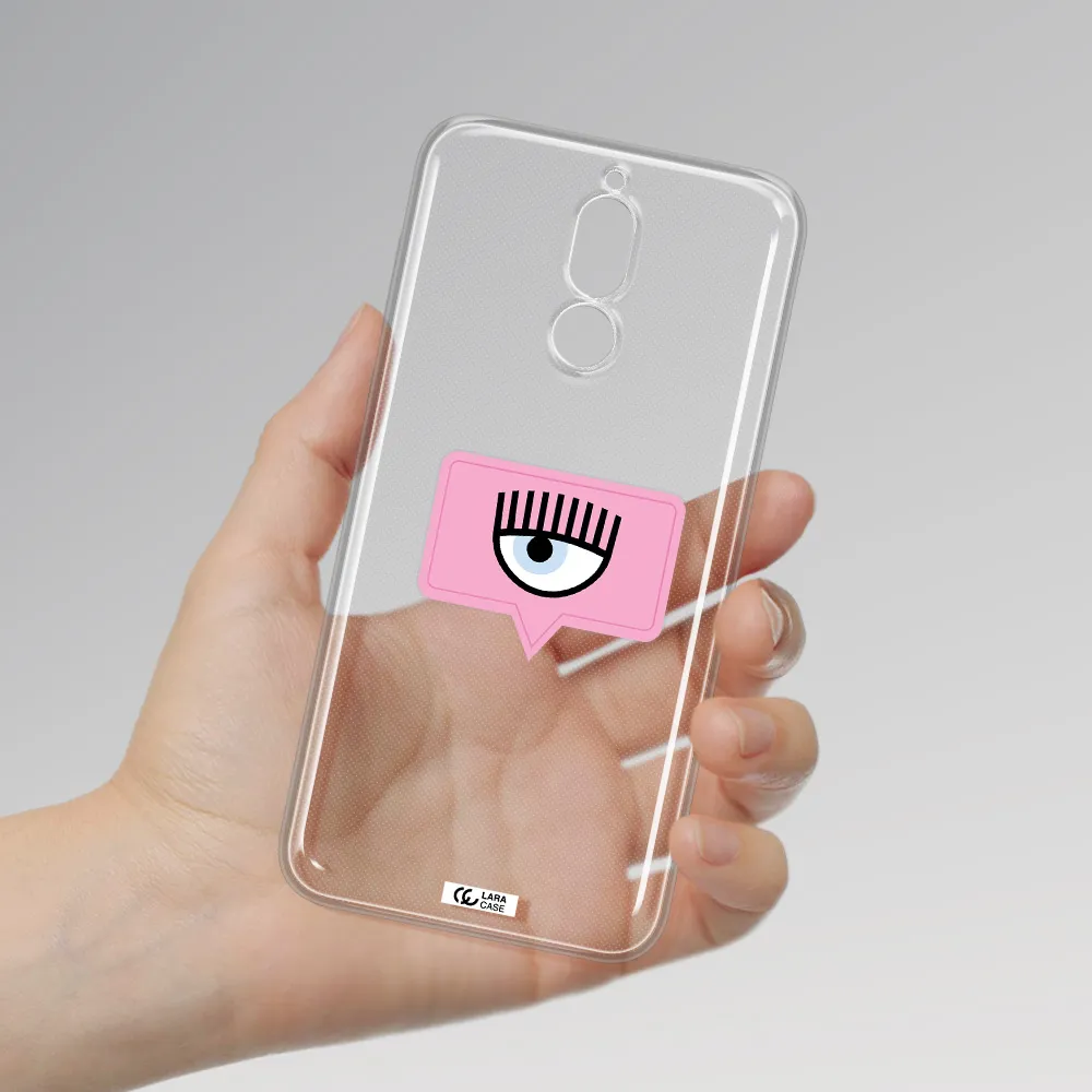 A Pink Chat Bubble With Eye And Eyelashes Huawei Mate 10 Lite Clear Tpu Case