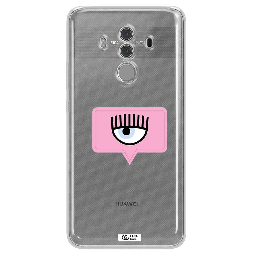 A Pink Chat Bubble With Eye And Eyelashes Huawei Mate 10 Pro Clear Tpu Case