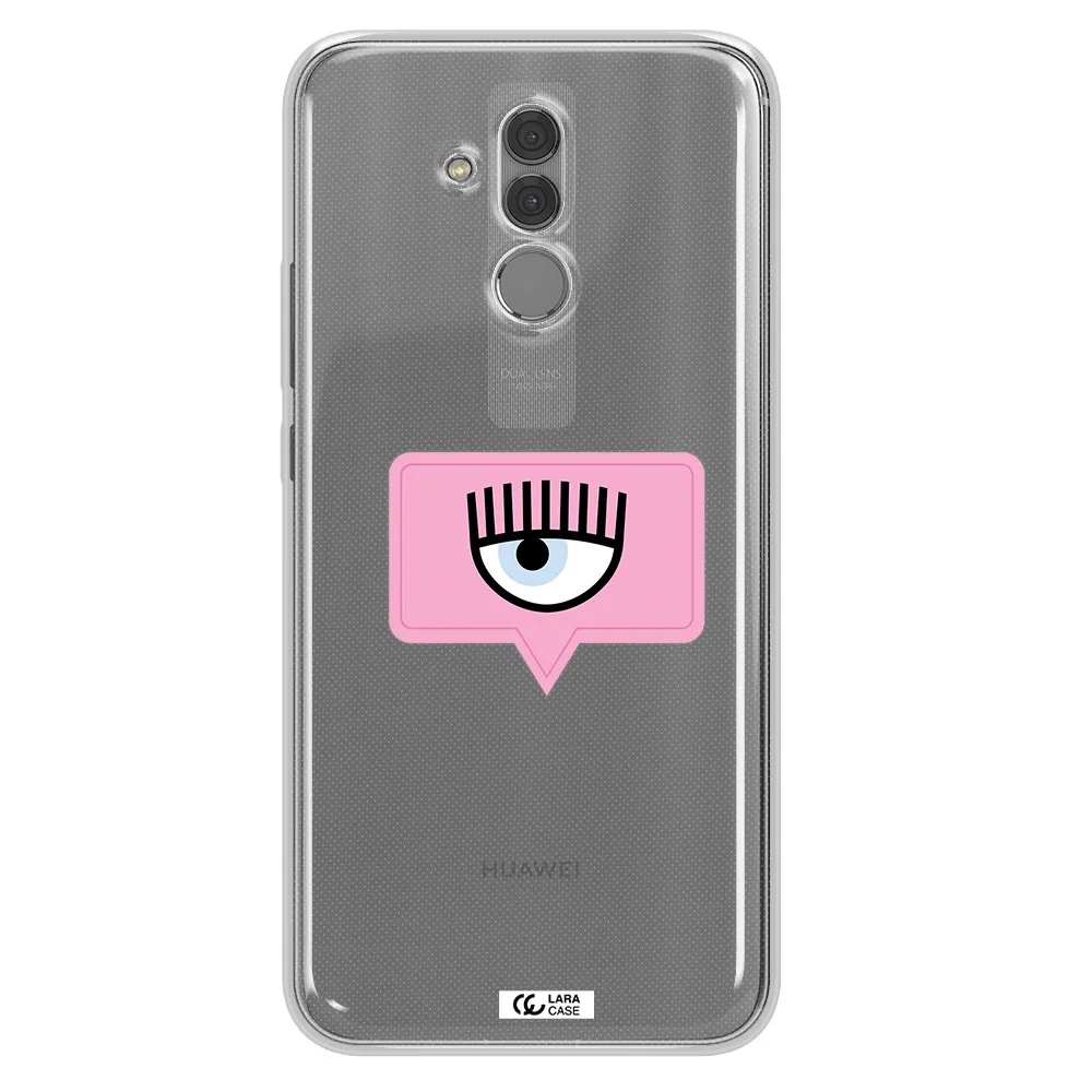 A Pink Chat Bubble With Eye And Eyelashes Huawei Mate 20 Lite Clear Tpu Case