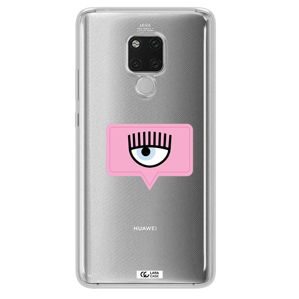 A Pink Chat Bubble With Eye And Eyelashes Huawei Mate 20X Clear Tpu Case