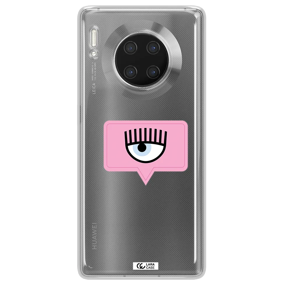 A Pink Chat Bubble With Eye And Eyelashes Huawei Mate 30 Pro Clear Tpu Case