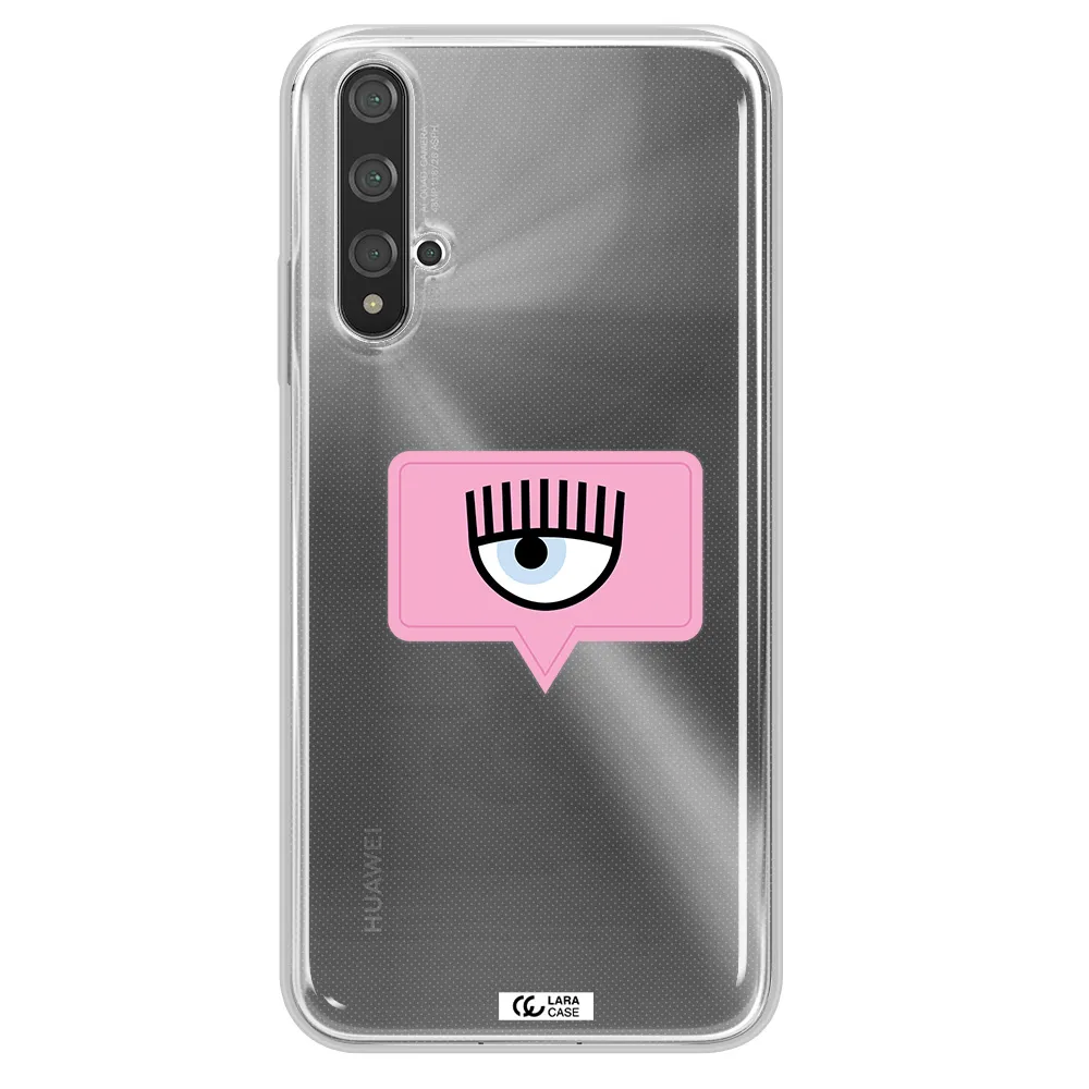 A Pink Chat Bubble With Eye And Eyelashes Huawei Nova 5T Clear Tpu Case