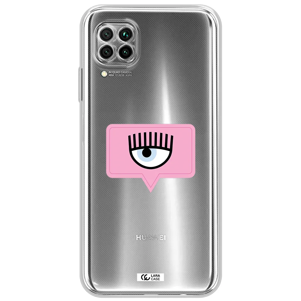 A Pink Chat Bubble With Eye And Eyelashes Huawei Nova 7I Clear Tpu Case