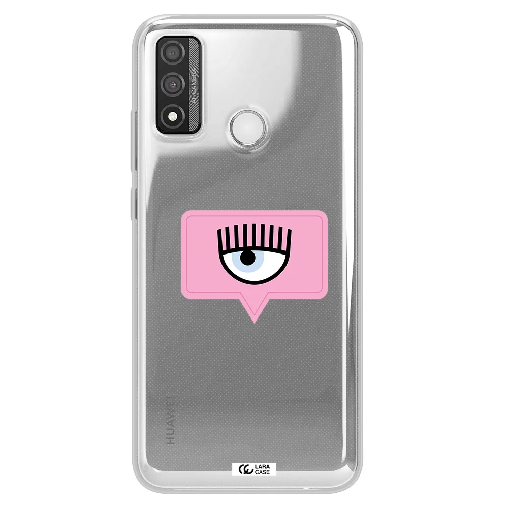 A Pink Chat Bubble With Eye And Eyelashes Huawei P Smart 2020 Clear Tpu Case