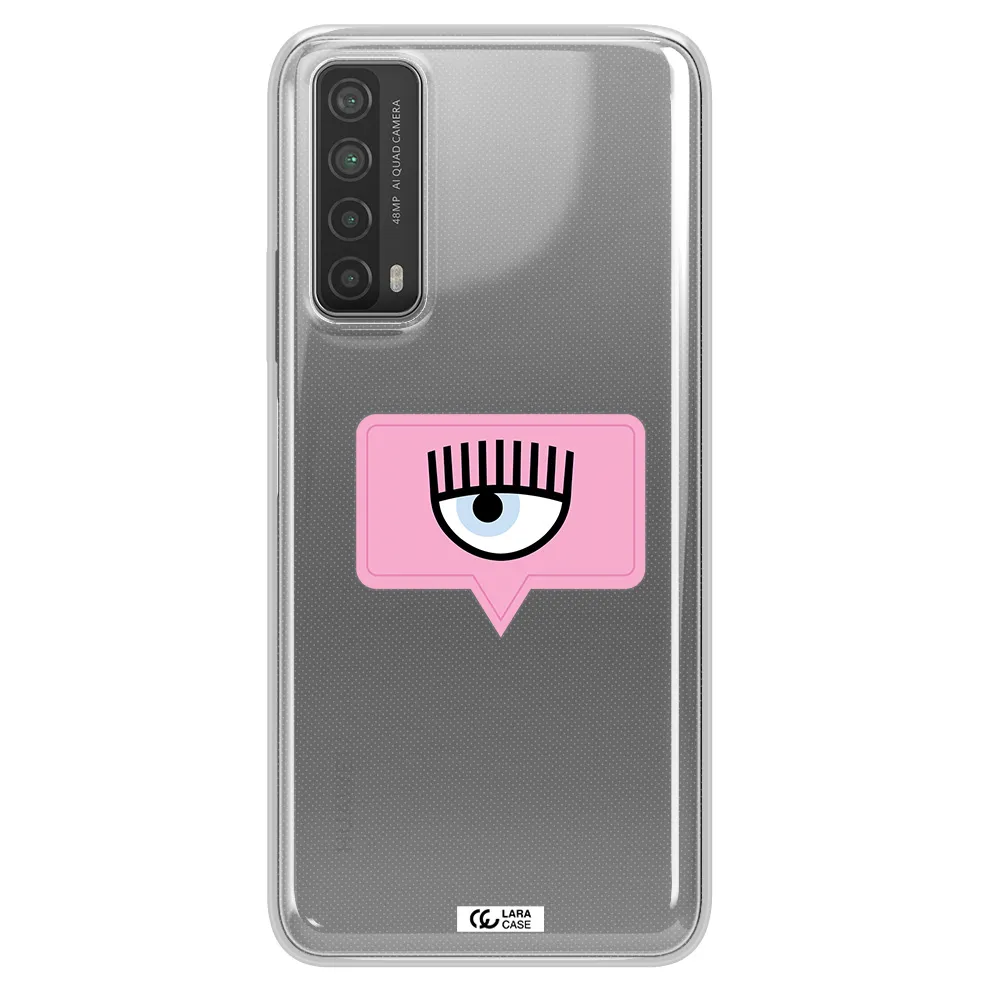 A Pink Chat Bubble With Eye And Eyelashes Huawei P Smart 2021 Clear Tpu Case