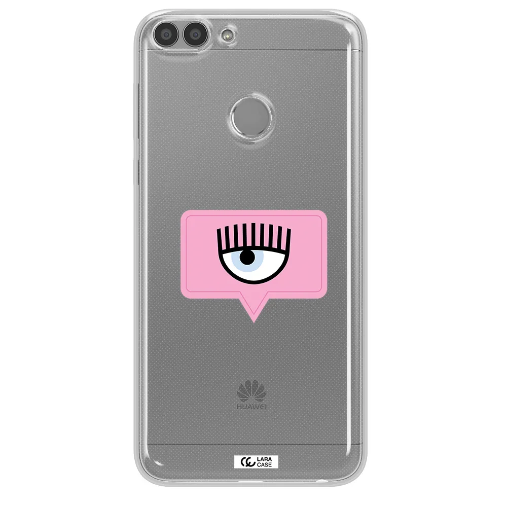 A Pink Chat Bubble With Eye And Eyelashes Huawei P Smart Clear Tpu Case