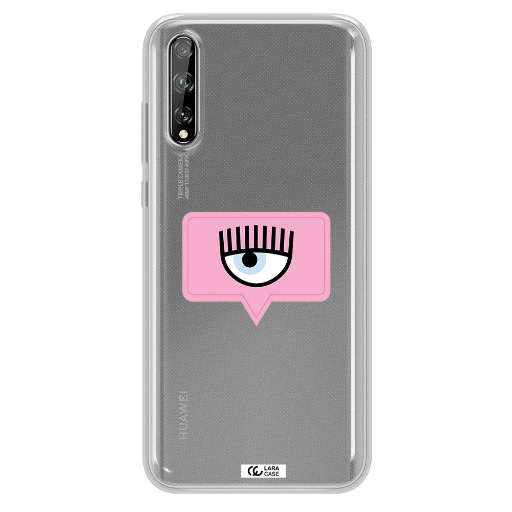 A Pink Chat Bubble With Eye And Eyelashes Huawei P Smart S Clear Tpu Case