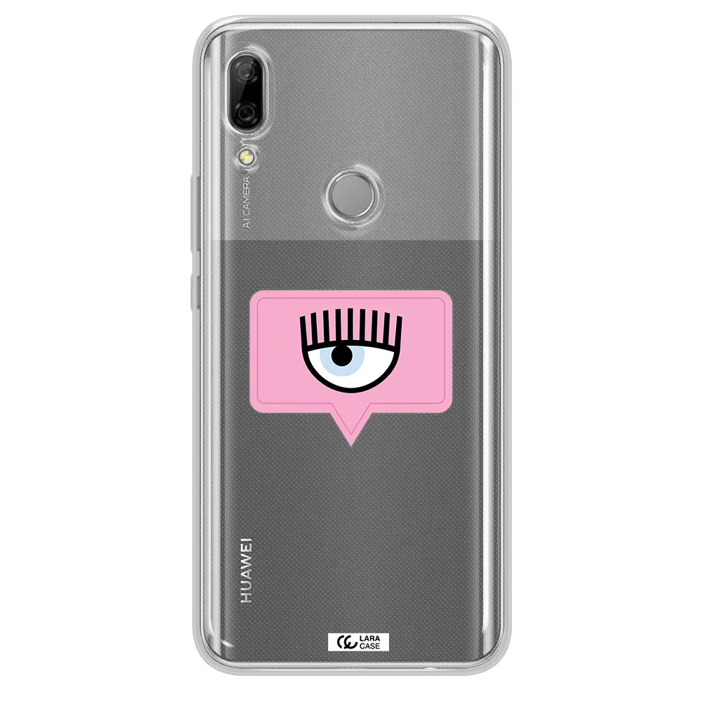 A Pink Chat Bubble With Eye And Eyelashes Huawei P Smart Z Clear Tpu Case