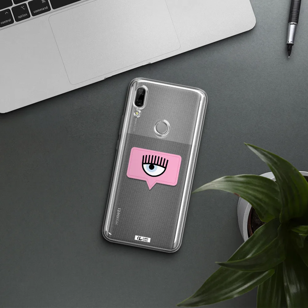 A Pink Chat Bubble With Eye And Eyelashes Huawei P Smart Z Clear Tpu Case