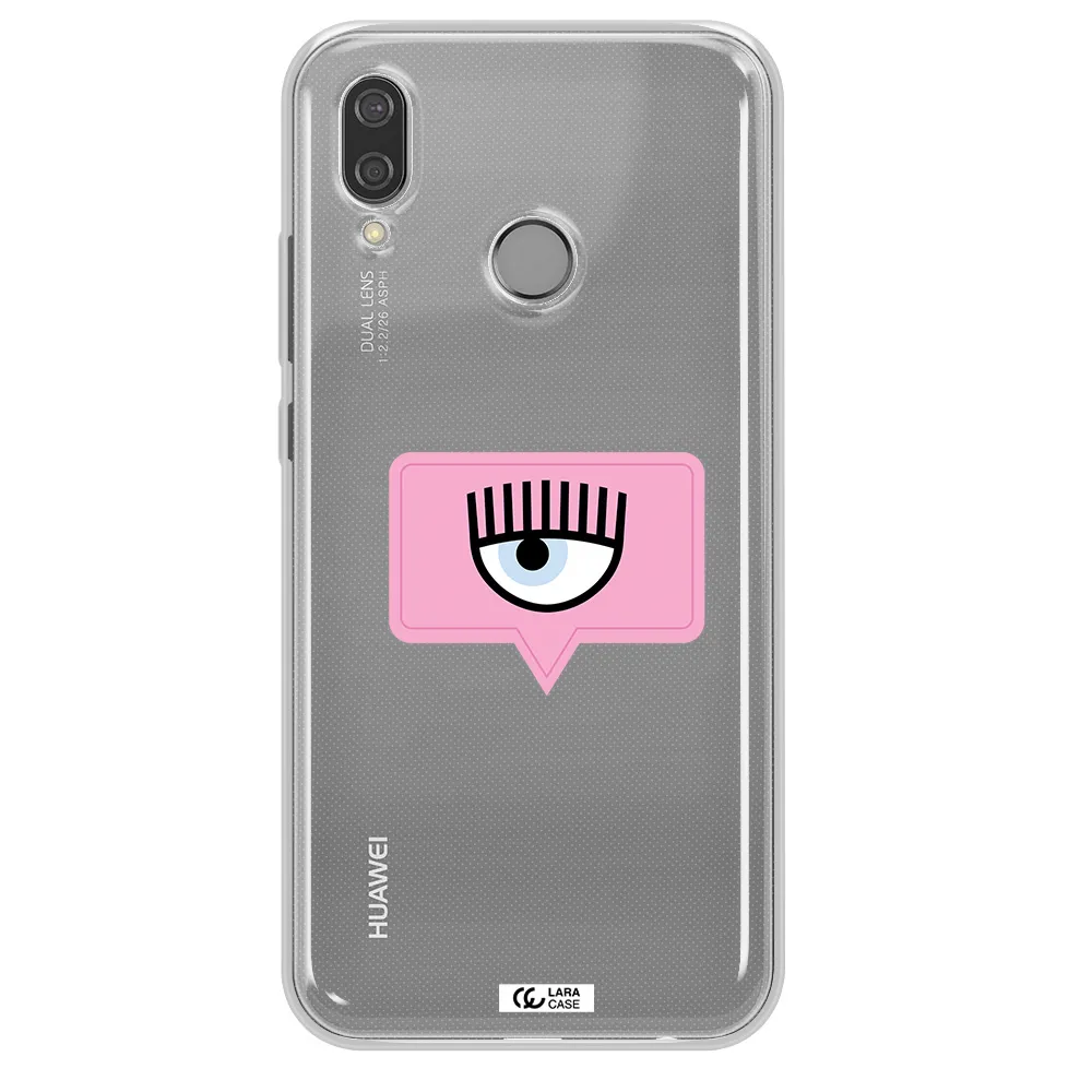 A Pink Chat Bubble With Eye And Eyelashes Huawei P20 Lite Clear Tpu Case