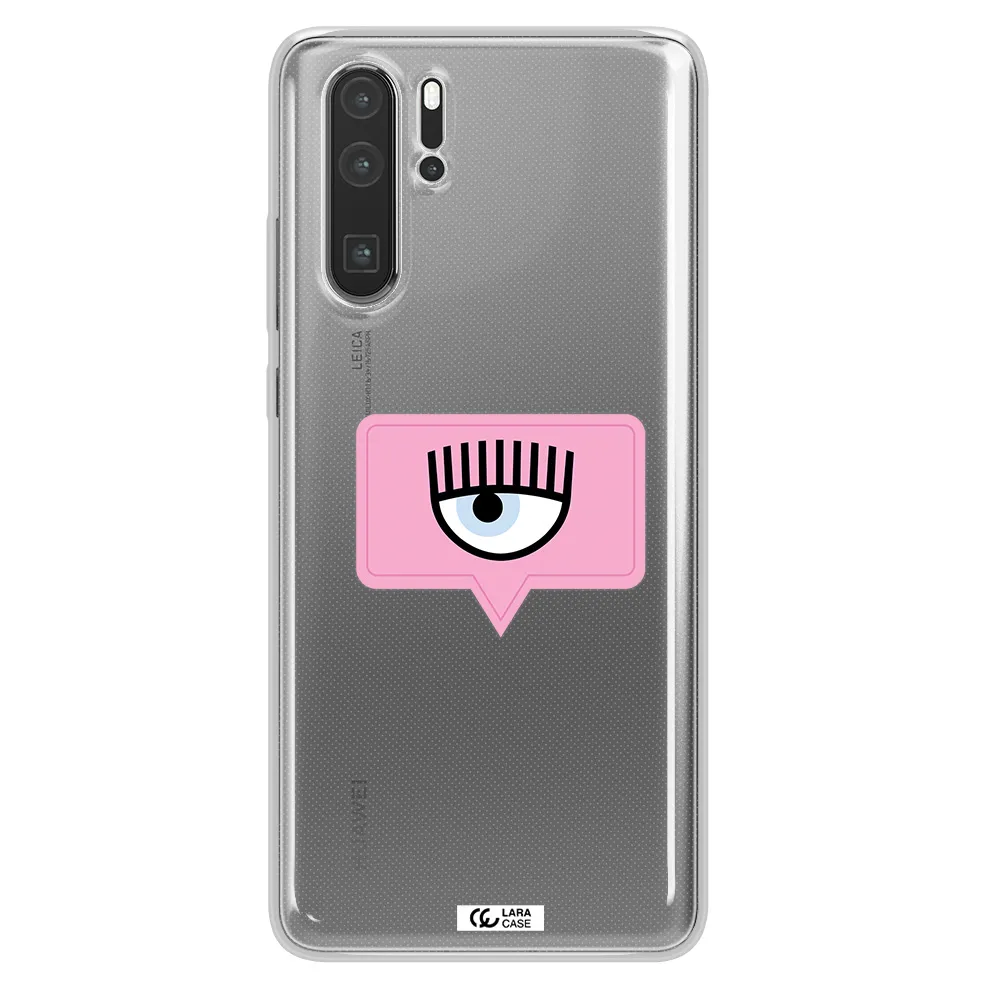 A Pink Chat Bubble With Eye And Eyelashes Huawei P30 Pro Clear Tpu Case