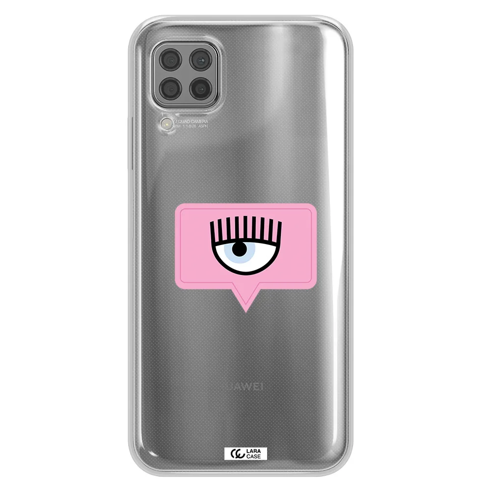 A Pink Chat Bubble With Eye And Eyelashes Huawei P40 Lite Clear Tpu Case