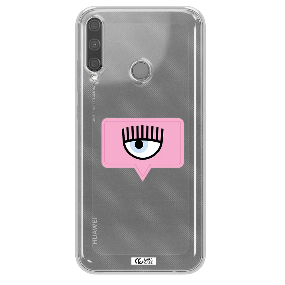 A Pink Chat Bubble With Eye And Eyelashes Huawei P40 Lite E Clear Tpu Case