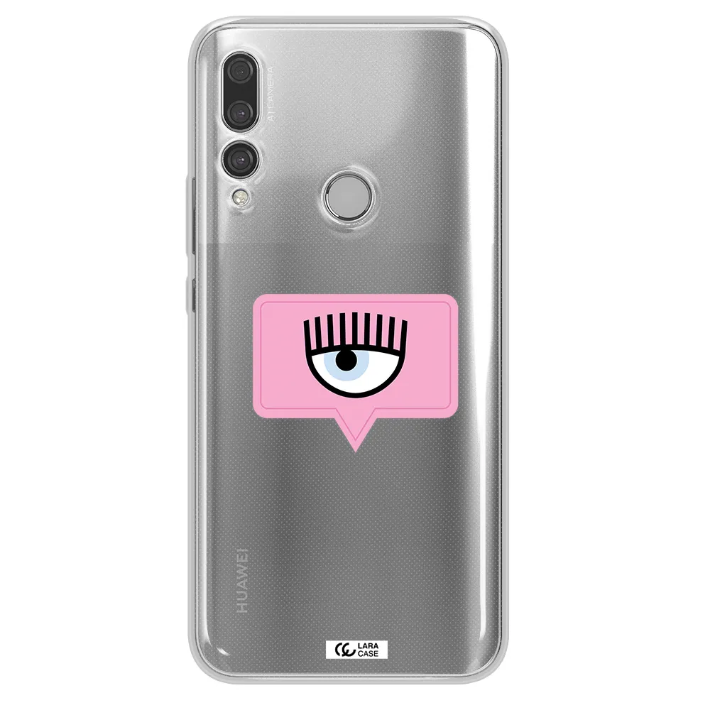 A Pink Chat Bubble With Eye And Eyelashes Huawei Y9 Prime 2019 Clear Tpu Case