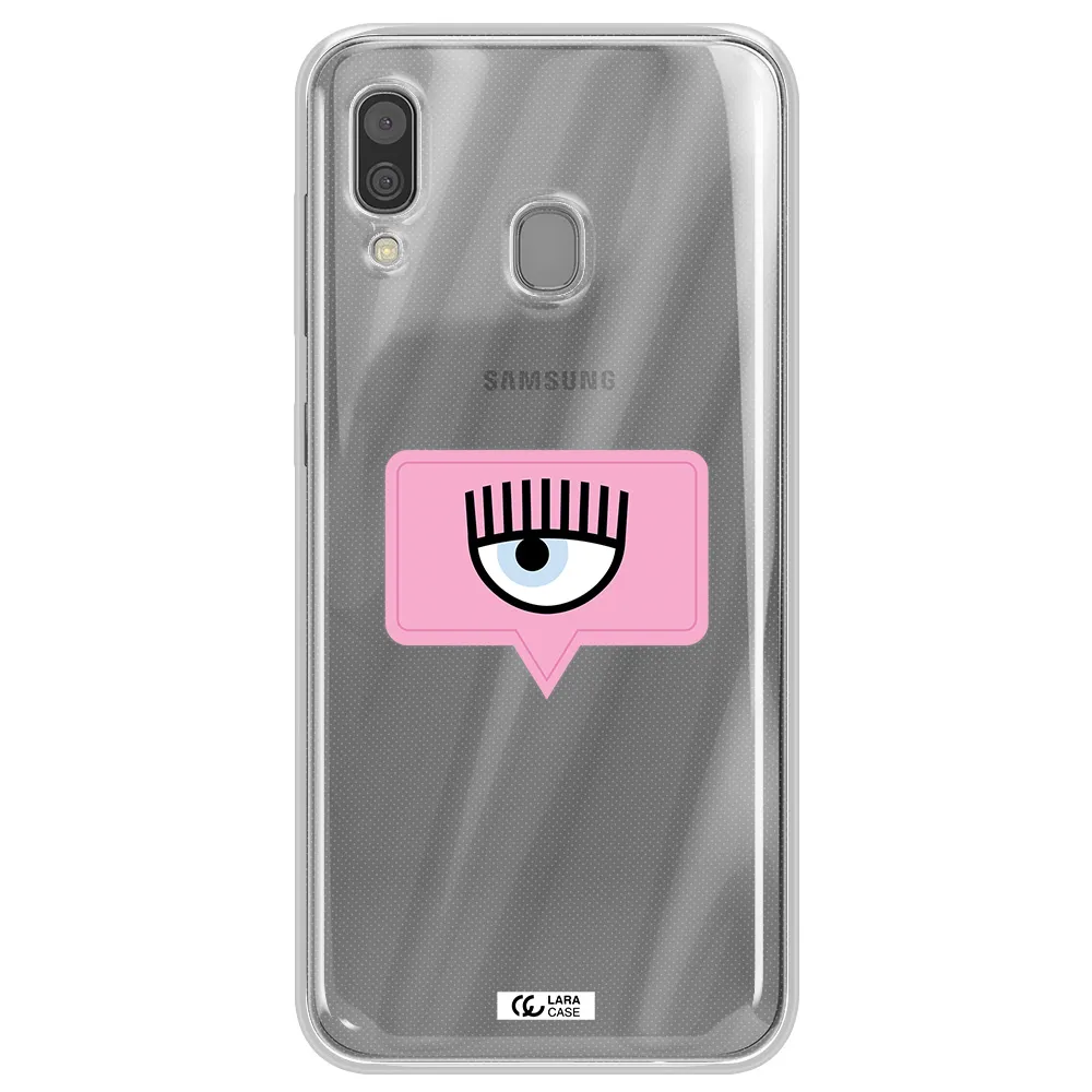 A Pink Chat Bubble With Eye And Eyelashes Samsung A30 Clear Tpu Case