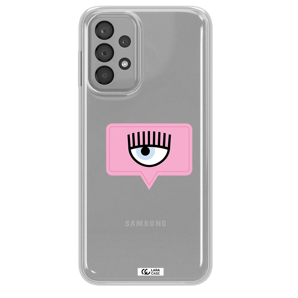 A Pink Chat Bubble With Eye And Eyelashes Samsung A33 Clear Tpu Case