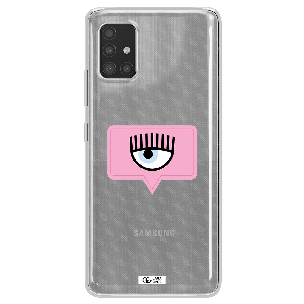 A Pink Chat Bubble With Eye And Eyelashes Samsung A51 Clear Tpu Case