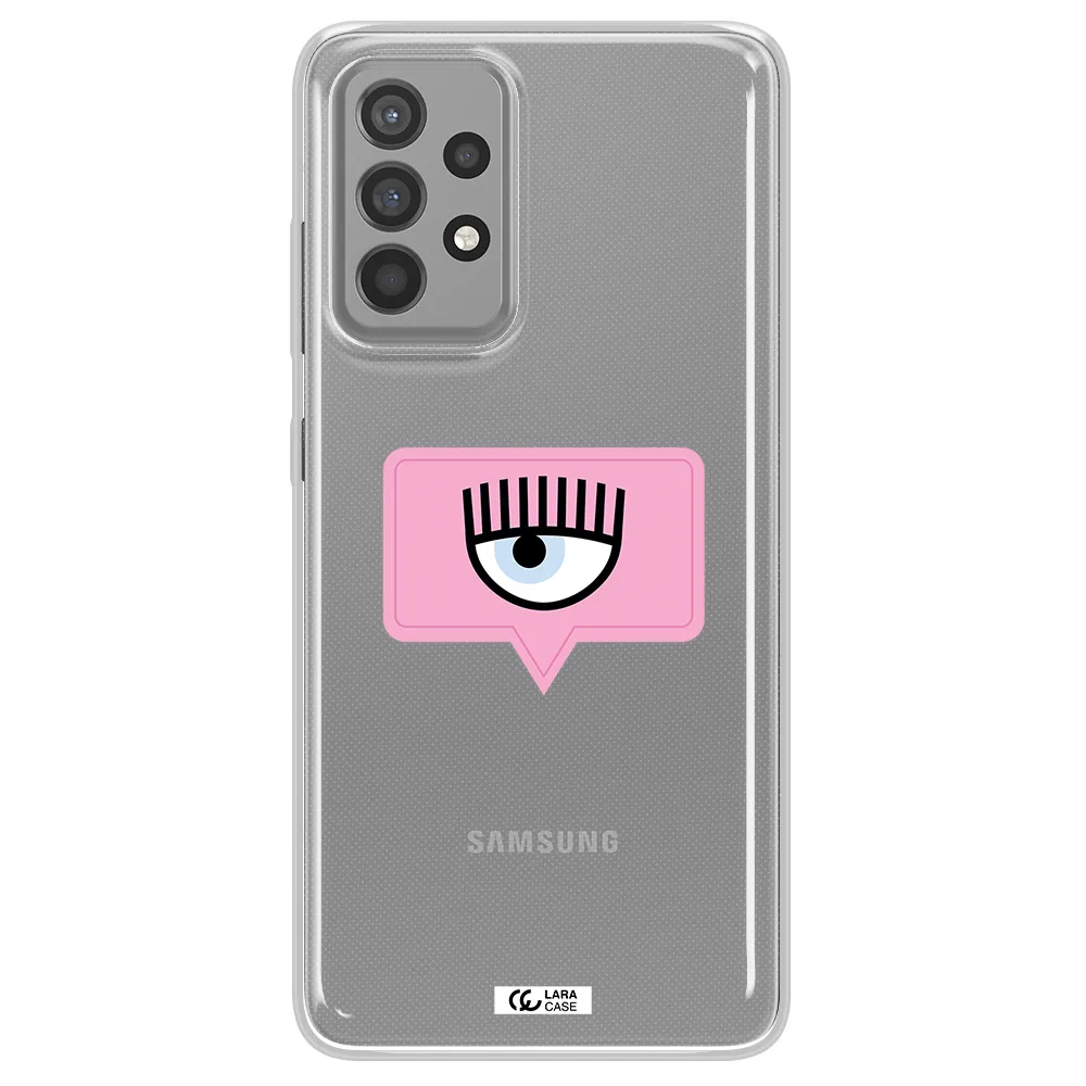 A Pink Chat Bubble With Eye And Eyelashes Samsung A52 Clear Tpu Case