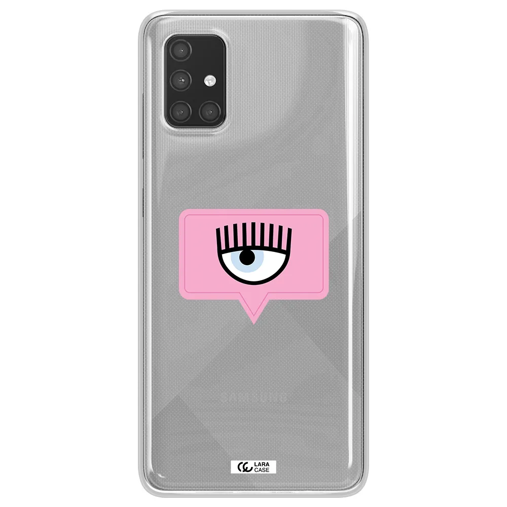 A Pink Chat Bubble With Eye And Eyelashes Samsung A71 Clear Tpu Case
