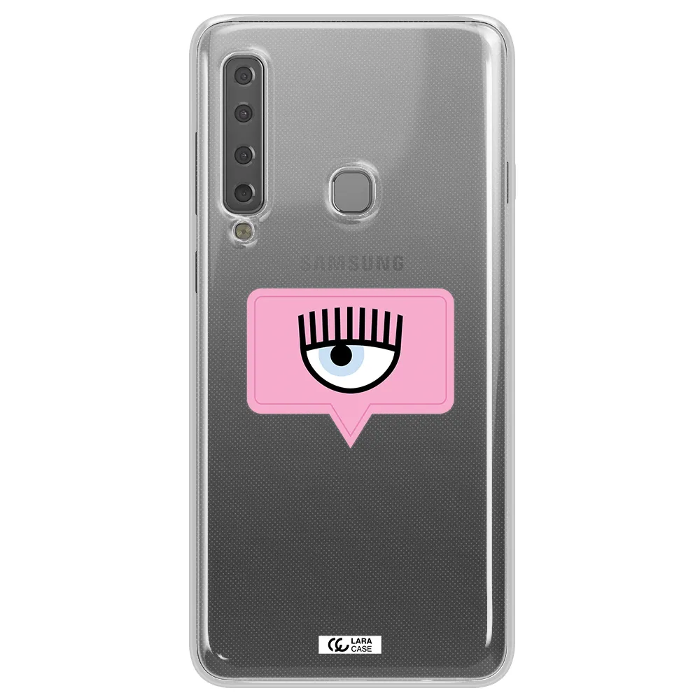 A Pink Chat Bubble With Eye And Eyelashes Samsung A9 2018 Clear Tpu Case