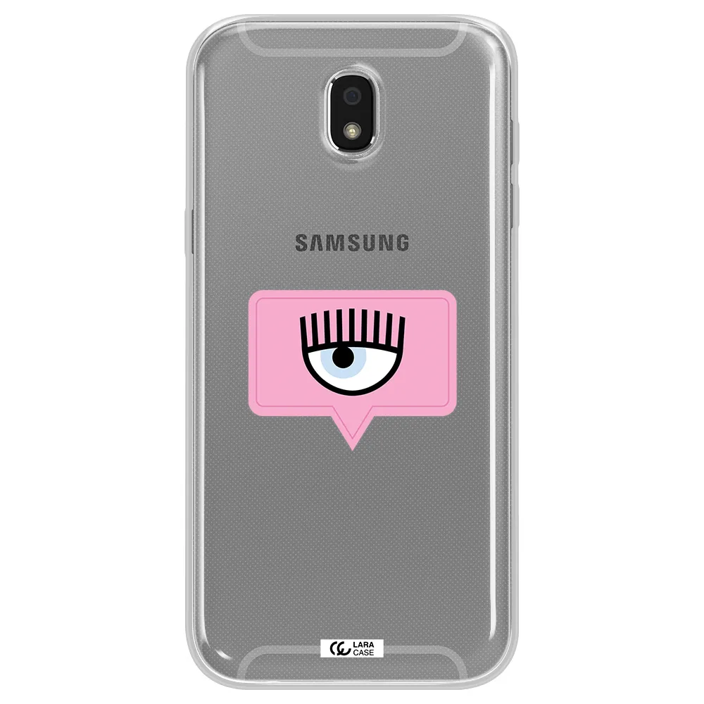 A Pink Chat Bubble With Eye And Eyelashes Samsung J5 2017 Clear Tpu Case