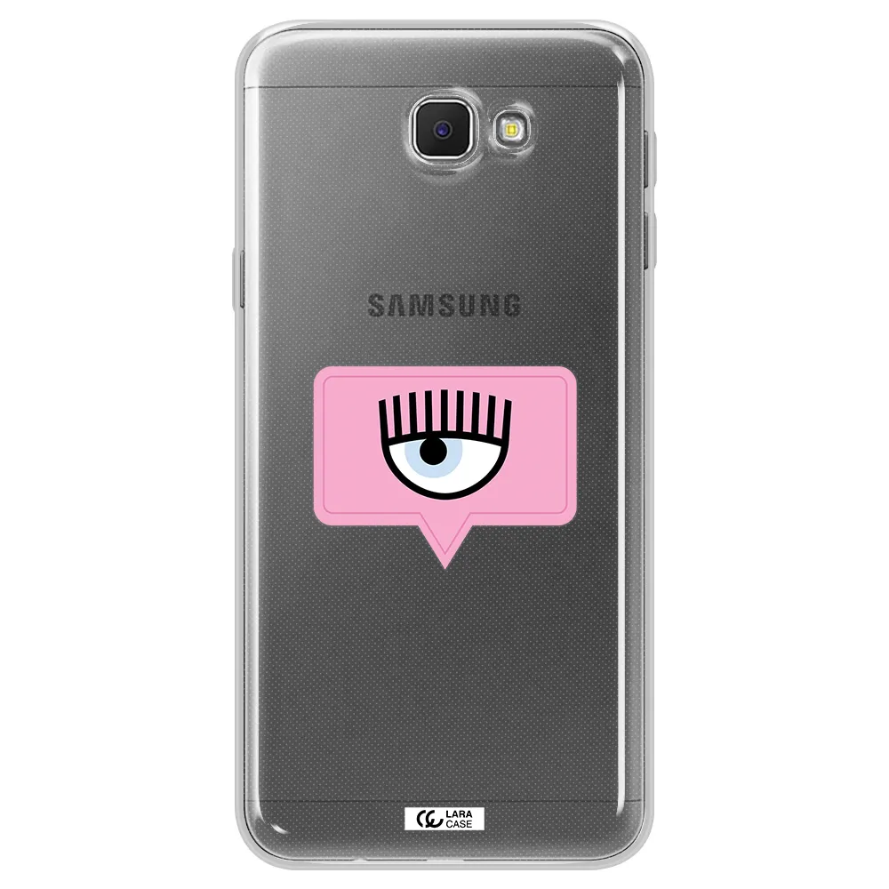 A Pink Chat Bubble With Eye And Eyelashes Samsung J5 Prime Clear Tpu Case