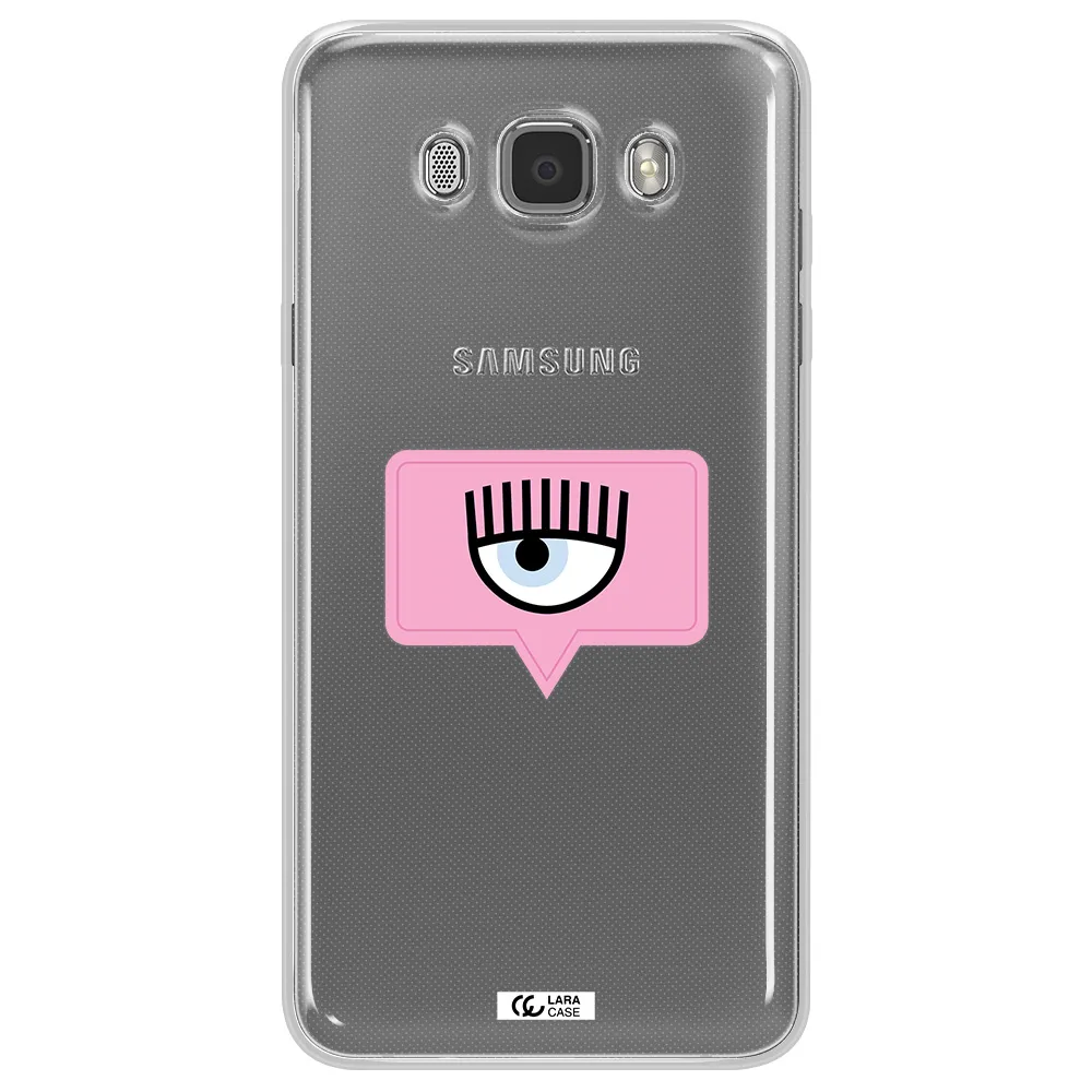 A Pink Chat Bubble With Eye And Eyelashes Samsung J7 2016 Clear Tpu Case