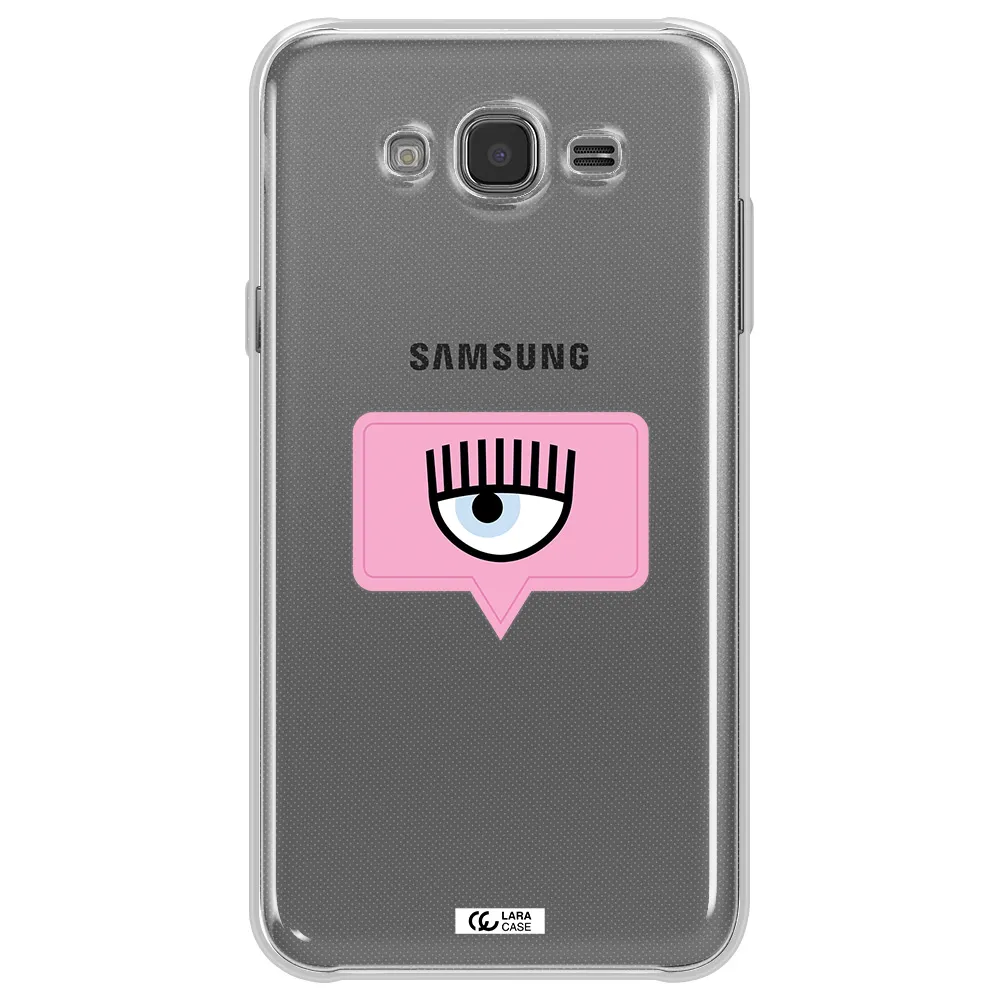 A Pink Chat Bubble With Eye And Eyelashes Samsung J7 Core Clear Tpu Case