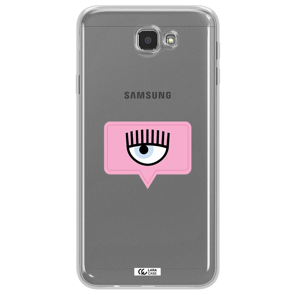 A Pink Chat Bubble With Eye And Eyelashes Samsung J7 Prim Clear Tpu Case