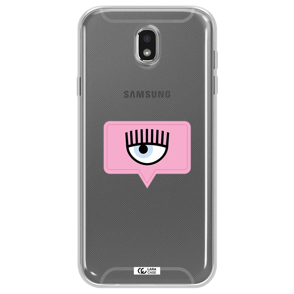 A Pink Chat Bubble With Eye And Eyelashes Samsung J7 Pro Clear Tpu Case