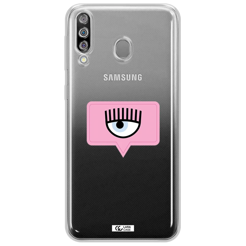 A Pink Chat Bubble With Eye And Eyelashes Samsung M30 Clear Tpu Case