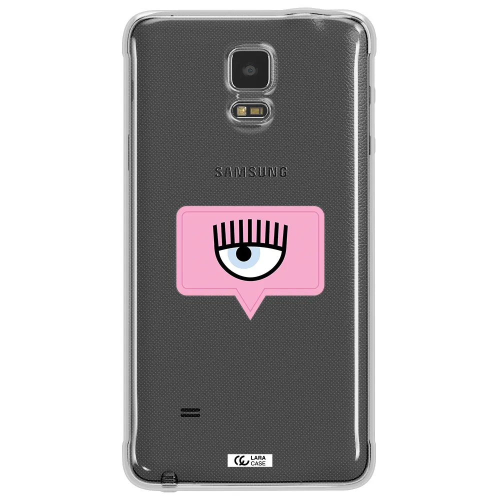 A Pink Chat Bubble With Eye And Eyelashes Samsung Note 4 Clear Tpu Case