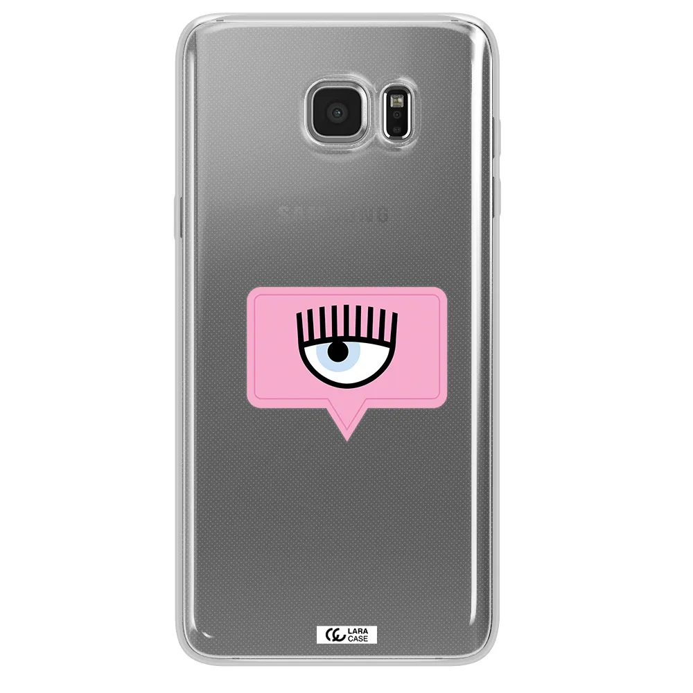 A Pink Chat Bubble With Eye And Eyelashes Samsung Note 5 Clear Tpu Case