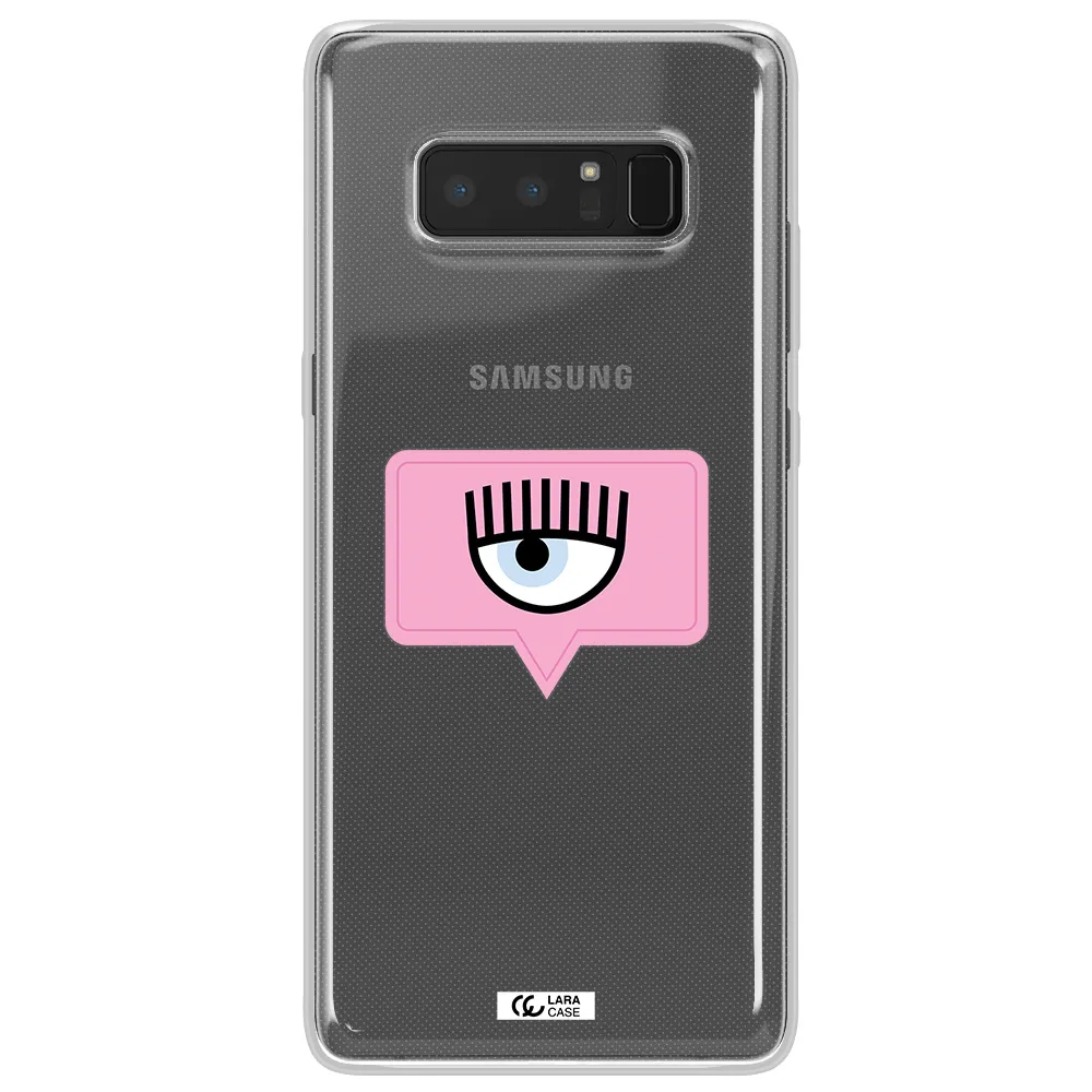 A Pink Chat Bubble With Eye And Eyelashes Samsung Note 8 Clear Tpu Case