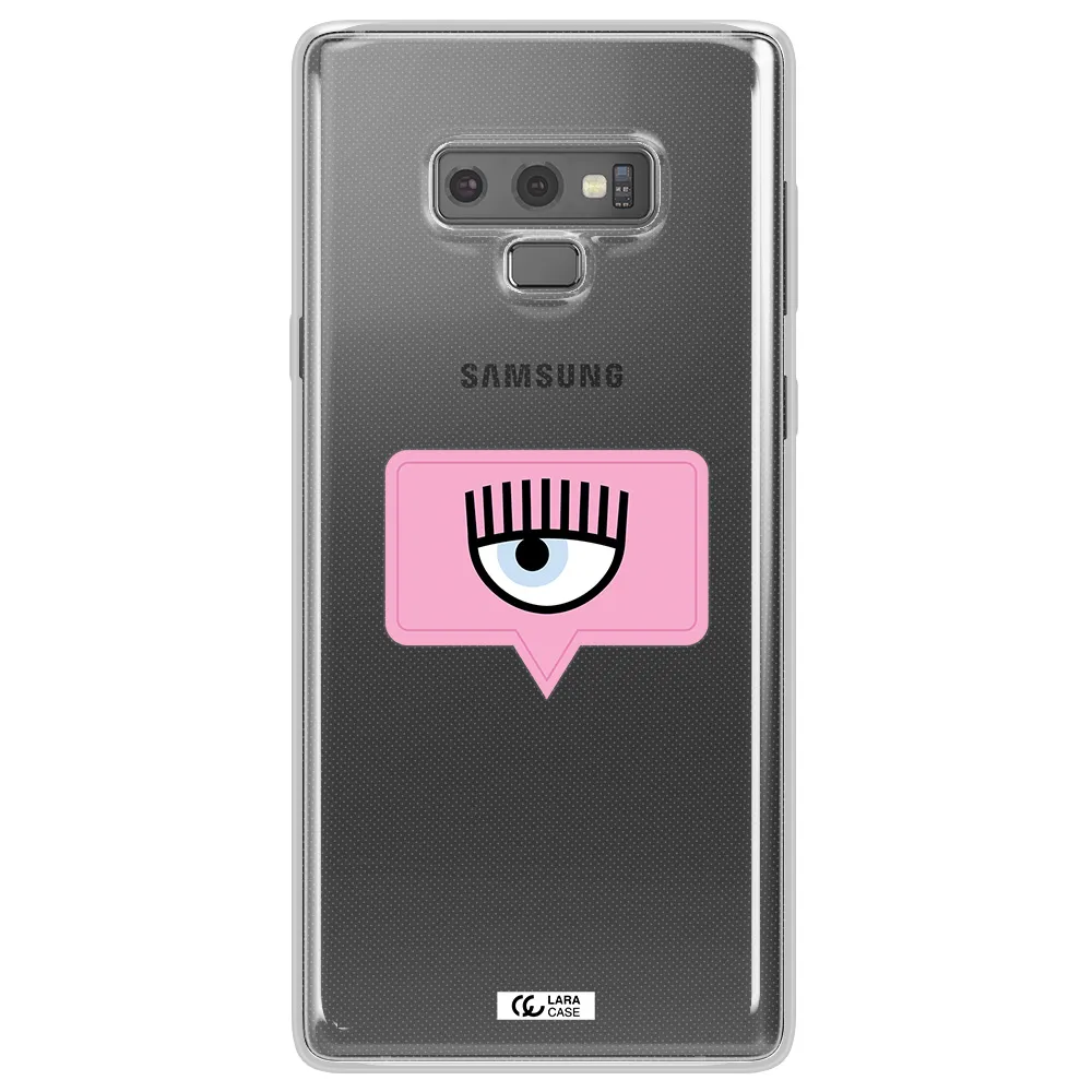 A Pink Chat Bubble With Eye And Eyelashes Samsung Note 9 Clear Tpu Case