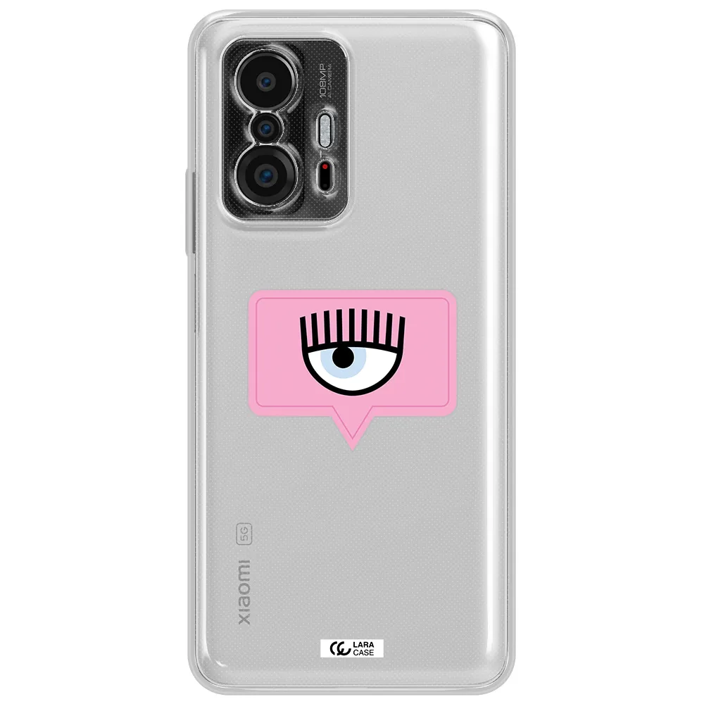 A Pink Chat Bubble With Eye And Eyelashes Xiaomi 11T Clear Tpu Case